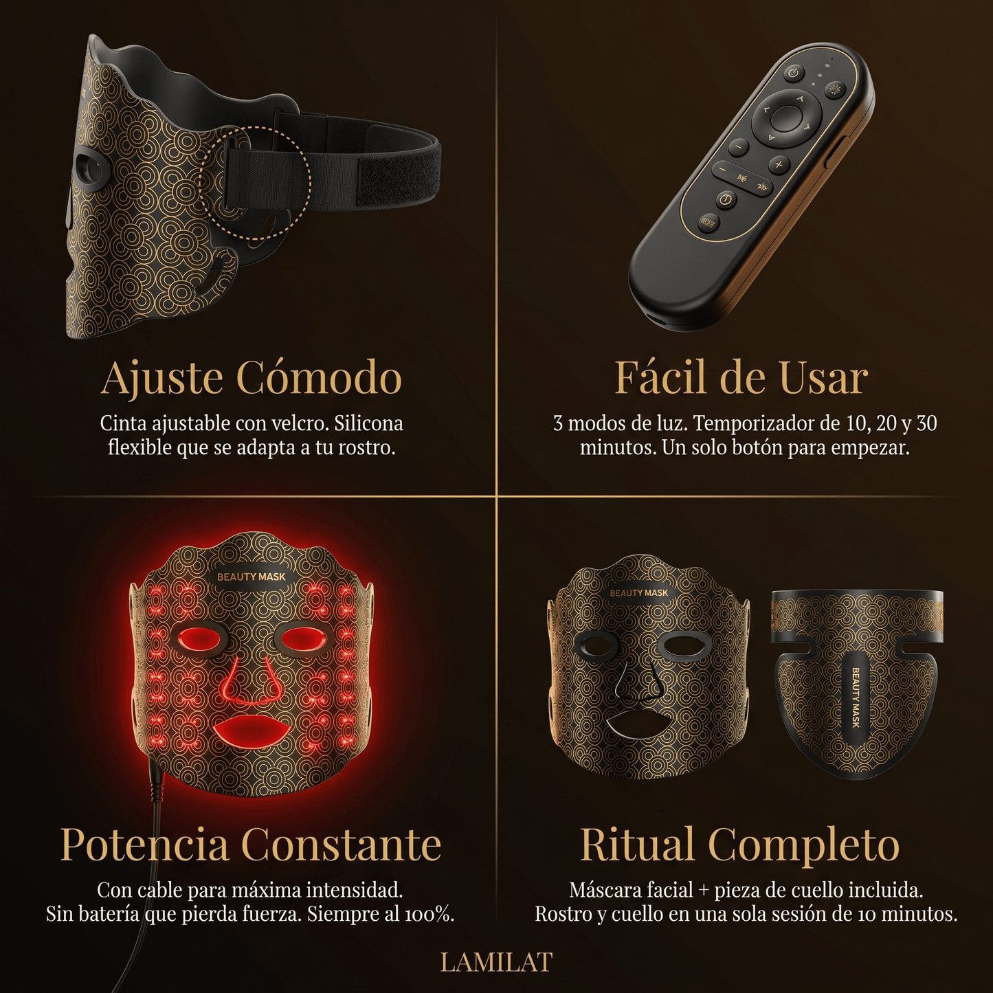 LAMILAT Máscara de Fototerapia LED